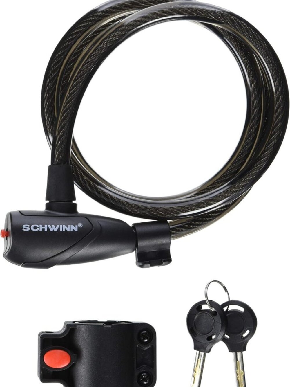 Lighted Key Bike Cable Lock - 6ft x 15mm Anti-Theft Bicycle Security, Level 3